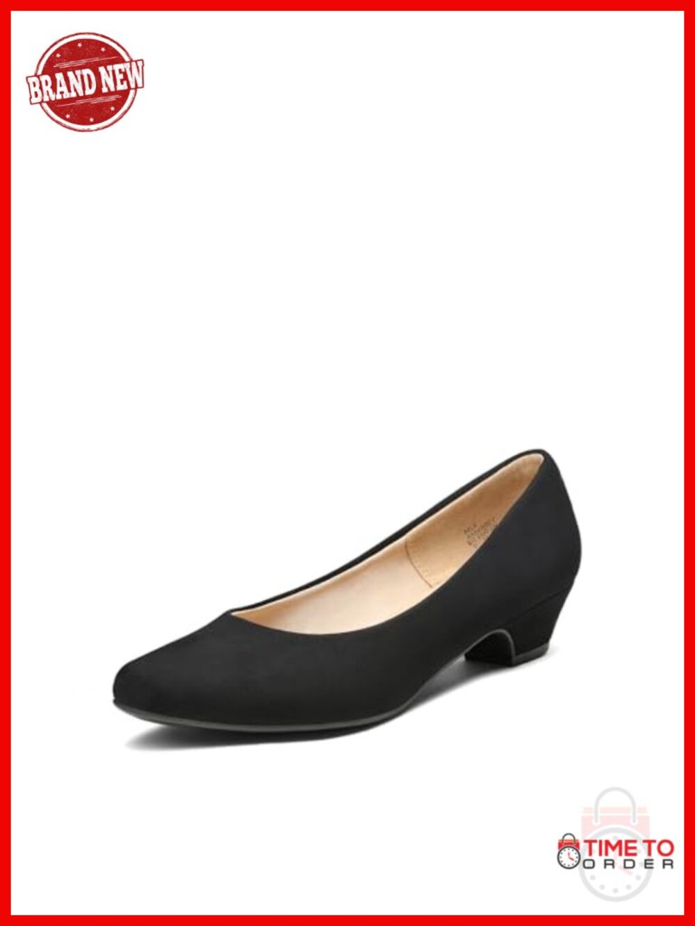 Women's Low Chunky Heel Pump Dress Shoes Round Toe Comfortable Walking